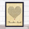 Bruce Springsteen Thunder Road Vintage Heart Song Lyric Music Wall Art Print