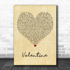 Atlas Valentine Vintage Heart Decorative Wall Art Gift Song Lyric Print