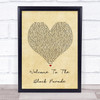 My Chemical Romance Welcome To The Black Parade Vintage Heart Song Lyric Music Wall Art Print
