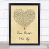 Josh Groban You Raise Me Up Vintage Heart Song Lyric Music Wall Art Print