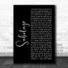 Beastie Boys Sabotage Black Script Decorative Wall Art Gift Song Lyric Print