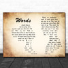 Bee Gees Words Man Lady Couple Decorative Wall Art Gift Song Lyric Print