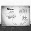 Bee Gees Words Man Lady Couple Grey Decorative Wall Art Gift Song Lyric Print