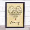 Sailing Rod Stewart Vintage Heart Song Lyric Music Wall Art Print