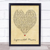 Supermarket Flowers Ed Sheeran Vintage Heart Song Lyric Music Wall Art Print