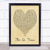 The A Team Ed Sheeran Vintage Heart Song Lyric Music Wall Art Print