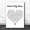 Bill Conti Gonna Fly Now White Heart Decorative Wall Art Gift Song Lyric Print