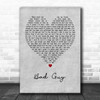 Billie Eilish Bad Guy Grey Heart Decorative Wall Art Gift Song Lyric Print