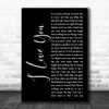 Billie Eilish I Love You Black Script Decorative Wall Art Gift Song Lyric Print