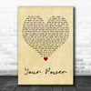 Billie Eilish Your Power Vintage Heart Decorative Wall Art Gift Song Lyric Print