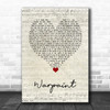 Billie Holiday Warpaint Script Heart Decorative Wall Art Gift Song Lyric Print