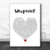 Billie Holiday Warpaint White Heart Decorative Wall Art Gift Song Lyric Print