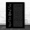 Billy Joel Movin Out (Anthonys Song) Black Script Decorative Gift Song Lyric Print
