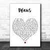 Birds of Tokyo Plans White Heart Decorative Wall Art Gift Song Lyric Print