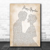 Blake Shelton Happy Anywhere Man Lady Bride Groom Wedding Decorative Gift Song Lyric Print