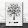 Blondie Dreaming Music Script Tree Decorative Wall Art Gift Song Lyric Print