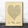 Is This Love Bob Marley Vintage Heart Song Lyric Music Wall Art Print
