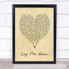 Lay Me Down Sam Smith Vintage Heart Song Lyric Music Wall Art Print