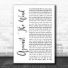 Bob Seger Against The Wind White Script Decorative Wall Art Gift Song Lyric Print