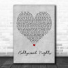 Bob Seger Hollywood Nights Grey Heart Decorative Wall Art Gift Song Lyric Print