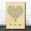 Bon Jovi It's My Life Vintage Heart Decorative Wall Art Gift Song Lyric Print