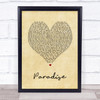 George Ezra Paradise Vintage Heart Song Lyric Music Wall Art Print