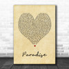 George Ezra Paradise Vintage Heart Song Lyric Music Wall Art Print