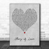 Bon Jovi Story of Love Grey Heart Decorative Wall Art Gift Song Lyric Print