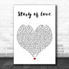 Bon Jovi Story of Love White Heart Decorative Wall Art Gift Song Lyric Print