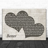 Boyzone Better Landscape Music Script Two Hearts Decorative Gift Song Lyric Print