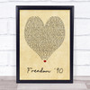 George Michael Freedom '90 Vintage Heart Song Lyric Music Wall Art Print