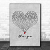 Britney Spears Stronger Grey Heart Decorative Wall Art Gift Song Lyric Print