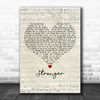 Britney Spears Stronger Script Heart Decorative Wall Art Gift Song Lyric Print