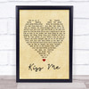 Sixpence None The Richer Kiss Me Vintage Heart Song Lyric Music Wall Art Print