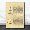 Bruce Springsteen Letter To You Rustic Script Decorative Wall Art Gift Song Lyric Print
