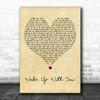 Bruno Martini, Becky Hill & Magnificence Wake Up With You Vintage Heart Wall Art Song Lyric Print