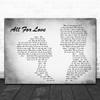 Bryan Adams All For Love Man Lady Couple Grey Decorative Wall Art Gift Song Lyric Print