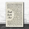 Bryan Adams Straight From The Heart Vintage Script Decorative Wall Art Gift Song Lyric Print