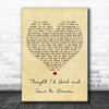 Bryan Adams Thought I'd Died and Gone to Heaven Vintage Heart Song Lyric Print