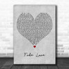 BTS Fake Love Grey Heart Decorative Wall Art Gift Song Lyric Print