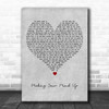 Bucks Fizz Making Your Mind Up Grey Heart Decorative Wall Art Gift Song Lyric Print