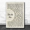 Buddy Guy Feels Like Rain Vintage Script Decorative Wall Art Gift Song Lyric Print