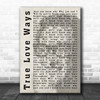 BUDDY HOLLY TRUE LOVE WAYS Shadow Decorative Wall Art Gift Song Lyric Print