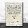 Captain Sensible Happy Talk Script Heart Decorative Wall Art Gift Song Lyric Print