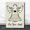 Celine Dion & R. Kelly I'm Your Angel Music Script Angel Decorative Wall Art Gift Song Lyric Print