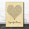 Celine Dion Imperfections Vintage Heart Decorative Wall Art Gift Song Lyric Print