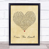 Another Level From The Heart Vintage Heart Song Lyric Music Wall Art Print