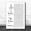 Chaka Khan I Feel For You White Script Decorative Wall Art Gift Song Lyric Print