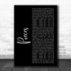 Chase & Status Featuring Plan B Pieces Black Script Decorative Wall Art Gift Song Lyric Print