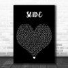 Chase Atlantic SLIDE Black Heart Decorative Wall Art Gift Song Lyric Print